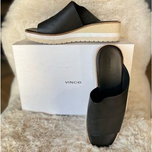 VINCE Sarria black leather slide sandal (8)